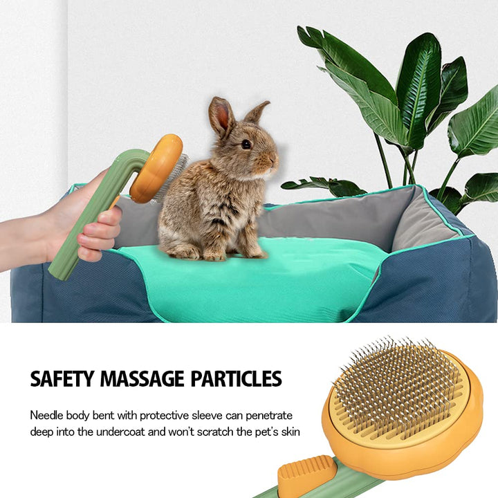 Pet Pumpkin Self Cleaning Grooming Brush De Shedding Tool