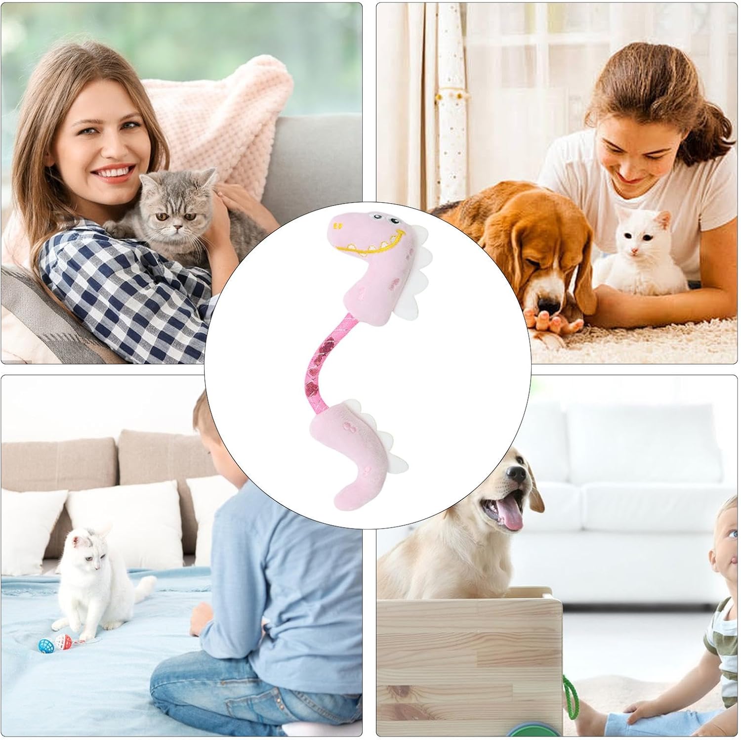 Chew Teething Rope Spring Catnip Interactive Kicker Pet Toy
