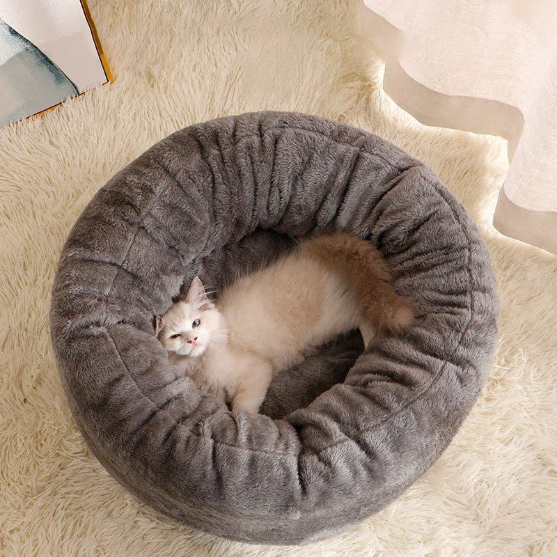 The Perfect Pet Haven: Discover the Pet Plush Donut Round Bed