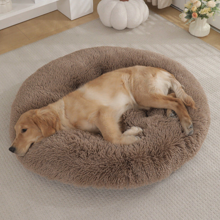 The Ultimate Comfort for Your Pet: Pet Round Plush Warm Sleeping Mat Bed House