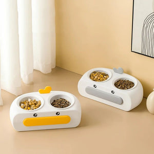 Why Your Pet Deserves the Best: The Pet Duck Design Double Bowl Plastic Feeding And Drinking Tray