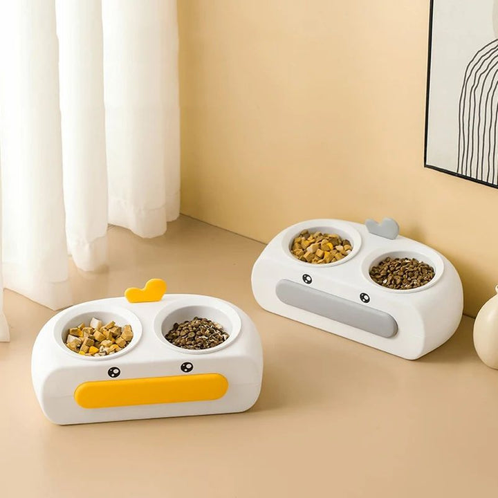 Why Your Pet Deserves the Best: The Pet Duck Design Double Bowl Plastic Feeding And Drinking Tray